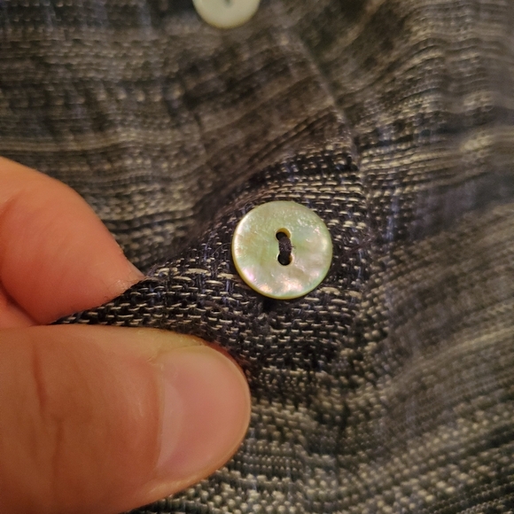 Eileen Fisher coastline tunic. Oversized. 100% linen. Grey, white, blue. XS P. - Picture 9 of 14